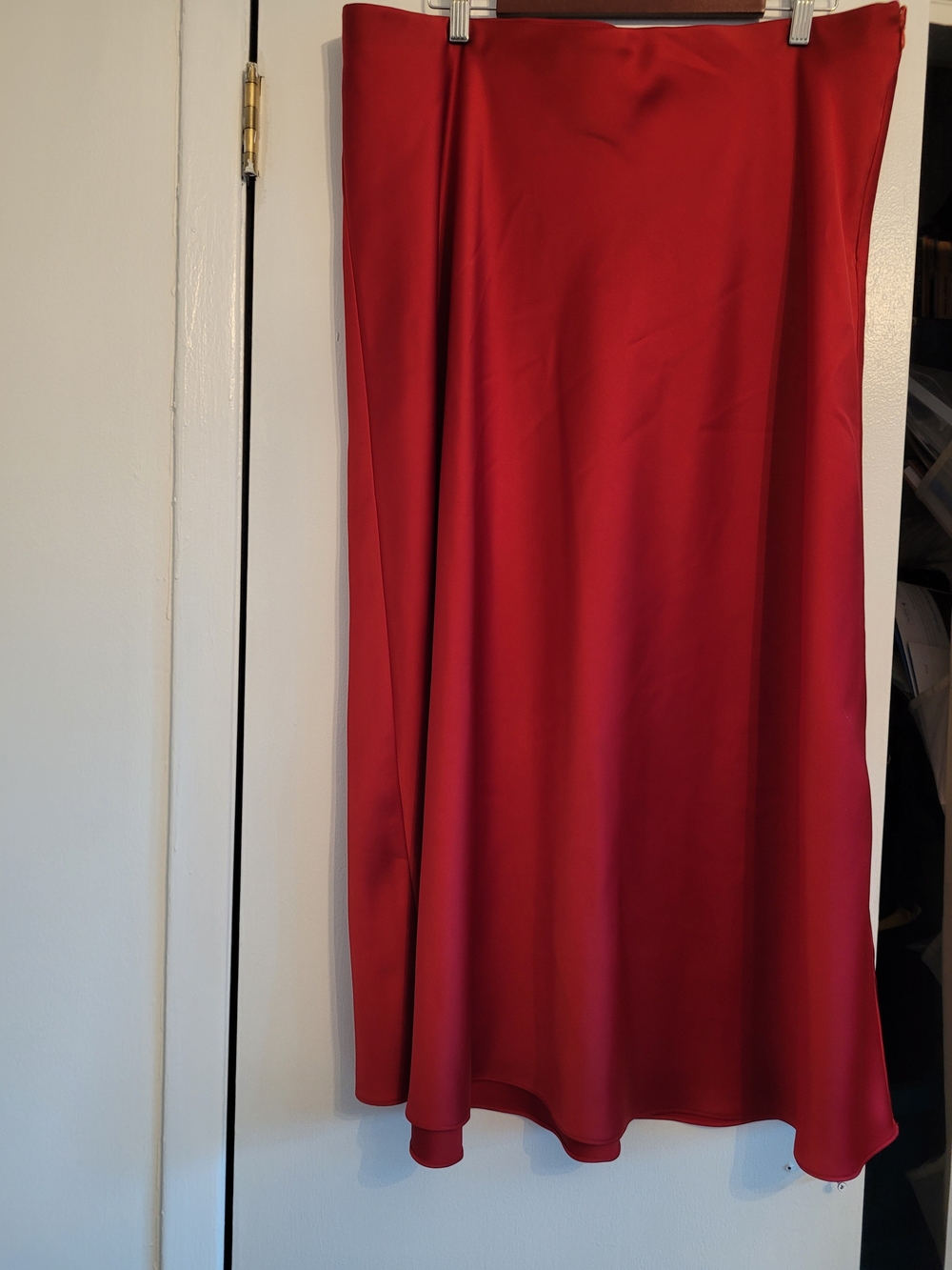 Talbots Red Satin A-Line Women's Skirt- Plus Size 16W